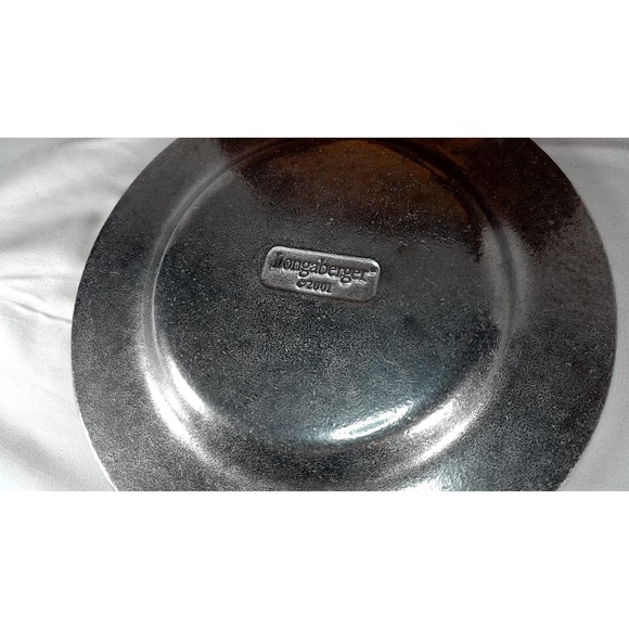 Longaberger Falling Leaves Metal Plate 8" Pewter Color, New In Box (2001) - Picture 5 of 8